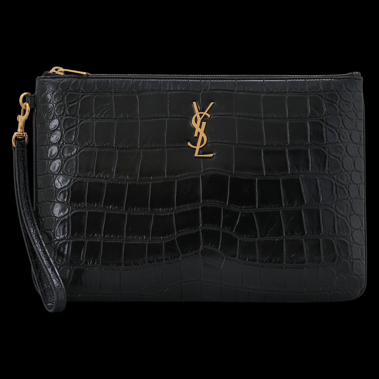 YVES SAINT LAURENT(USED)생로랑 558070 모노그램 크로커다일 클러치
